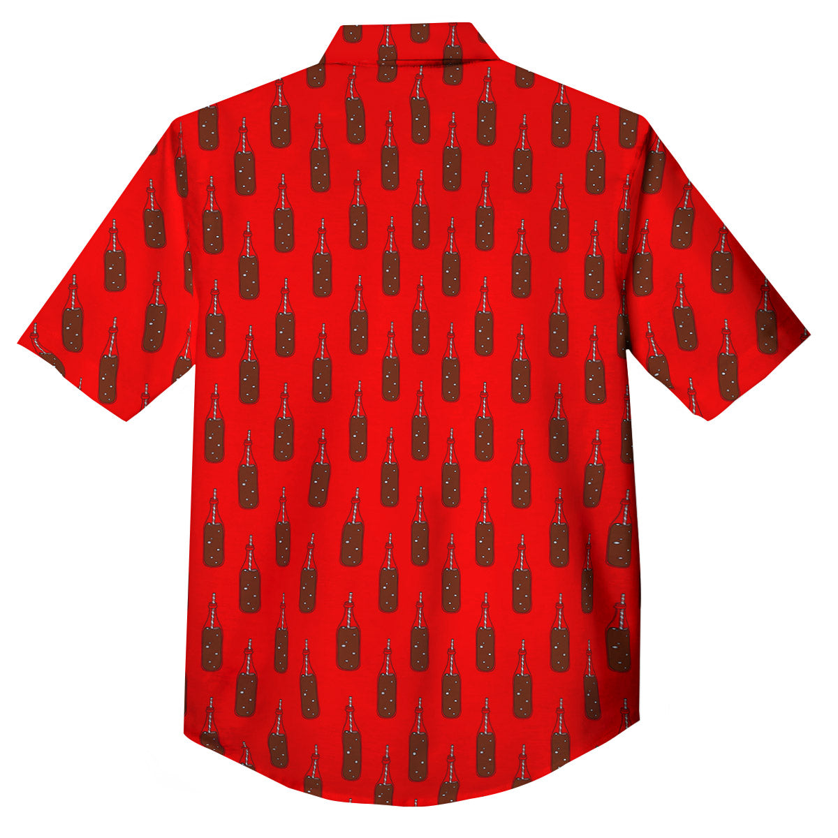 Cola Print Pattern Button Up Shirt-grizzshop