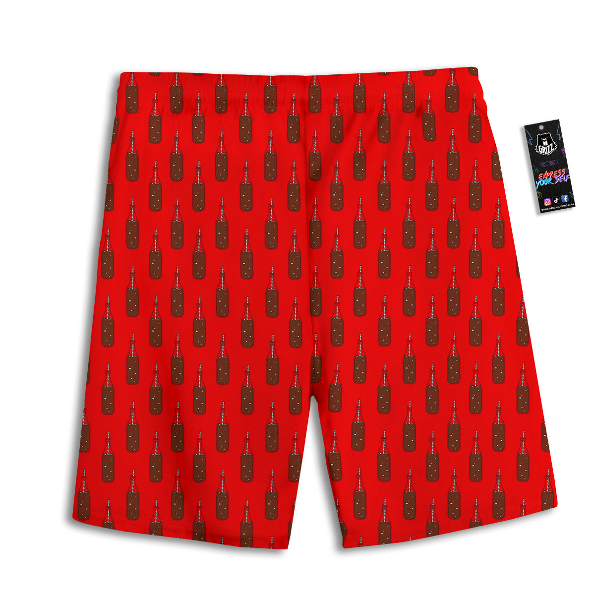 Cola Print Pattern Men's Athletic Shorts