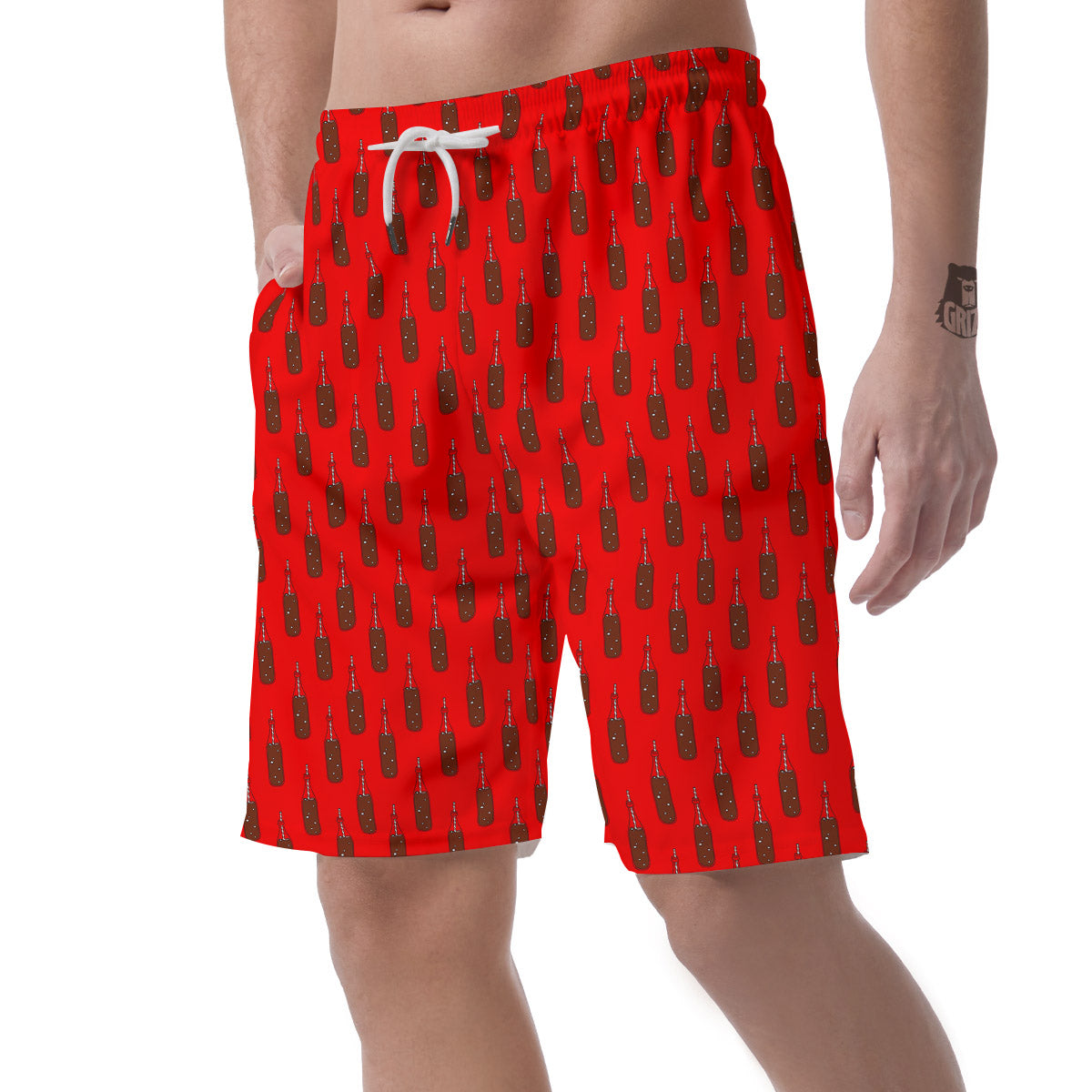 Cola Print Pattern Men's Shorts-grizzshop
