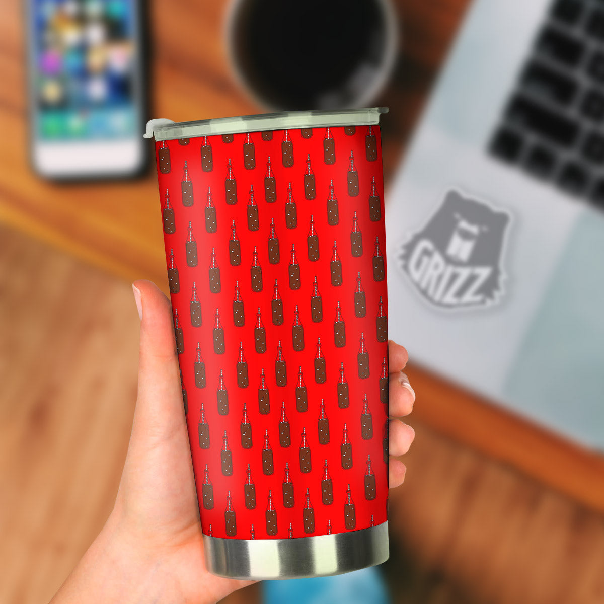 Cola Print Pattern Tumbler-grizzshop