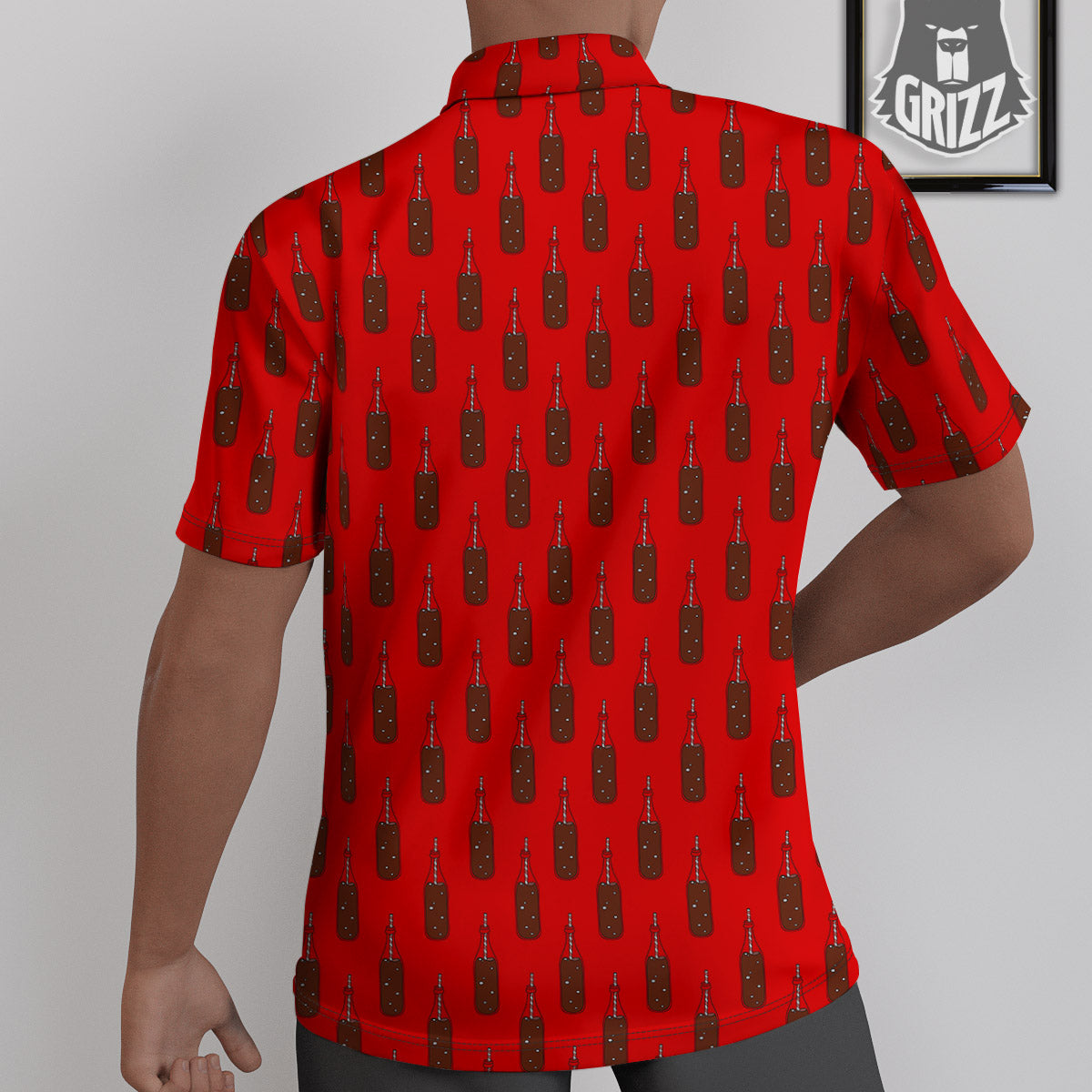 Cola Print Pattern Untucked Shirts-grizzshop