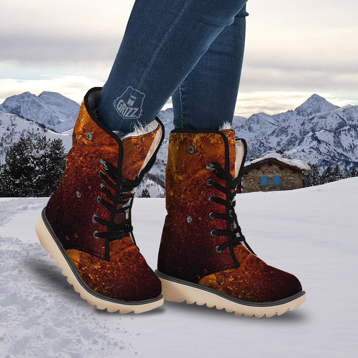 Cola Print Snow Boots-grizzshop