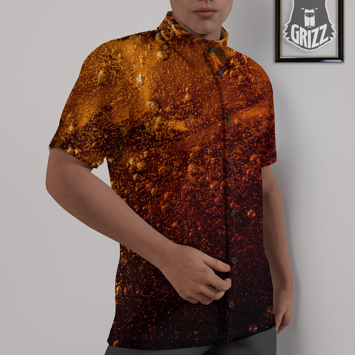 Cola Print Untucked Shirts-grizzshop