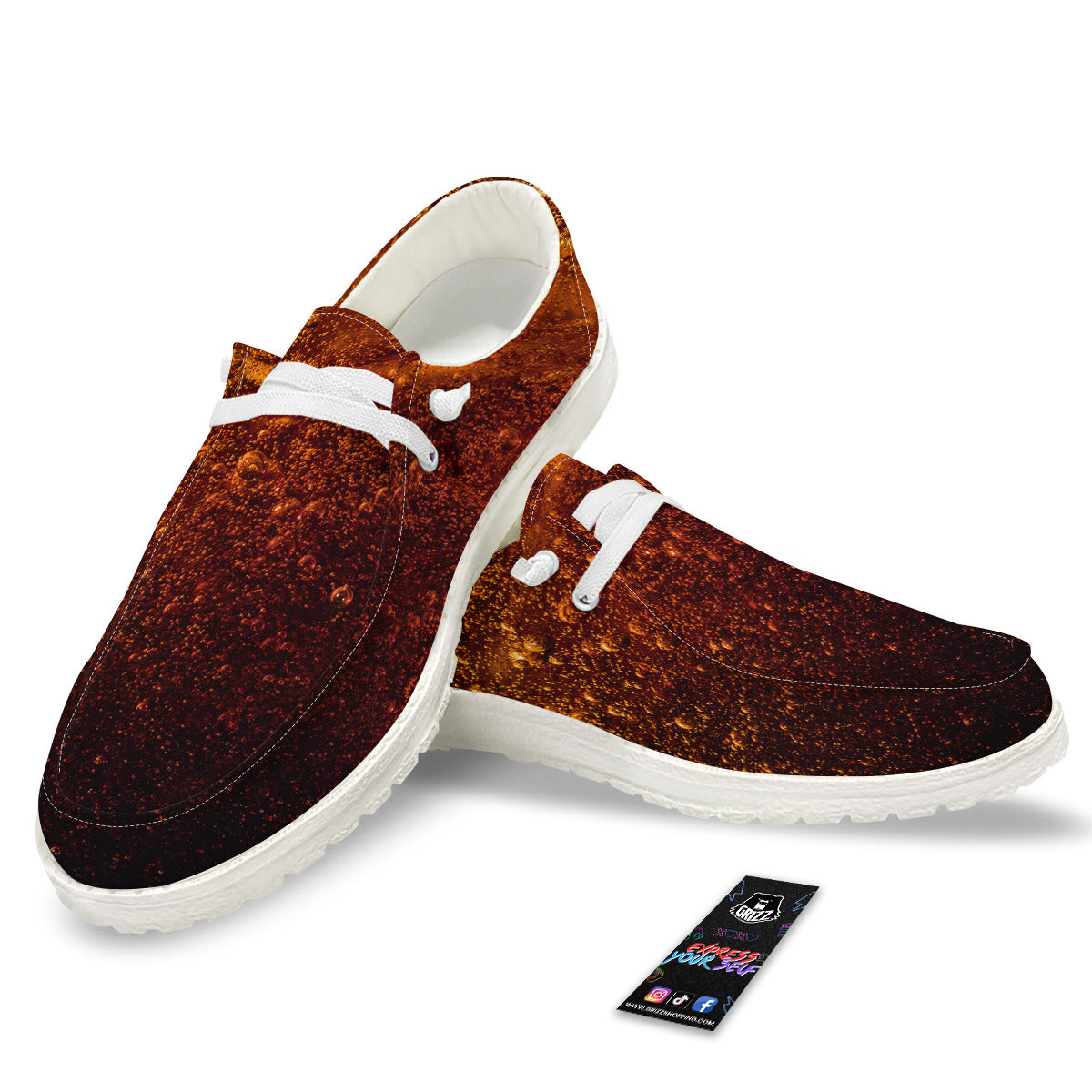 Cola Print White Loafers-grizzshop