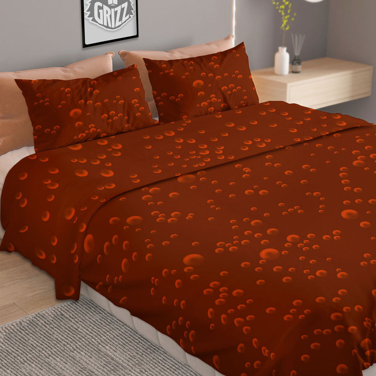 Cherry Blossom Watercolor Print Pattern Duvet Cover Bedding Set
