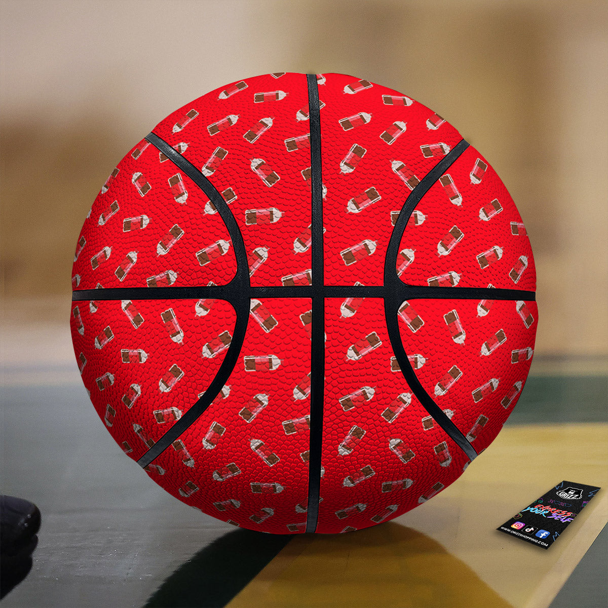Cola Bottle Print Pattern Basketball