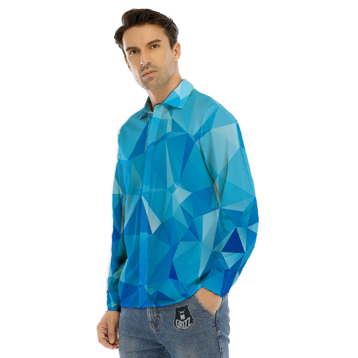 Colored Feathers Print Pattern Men's Dress Shirts-grizzshop