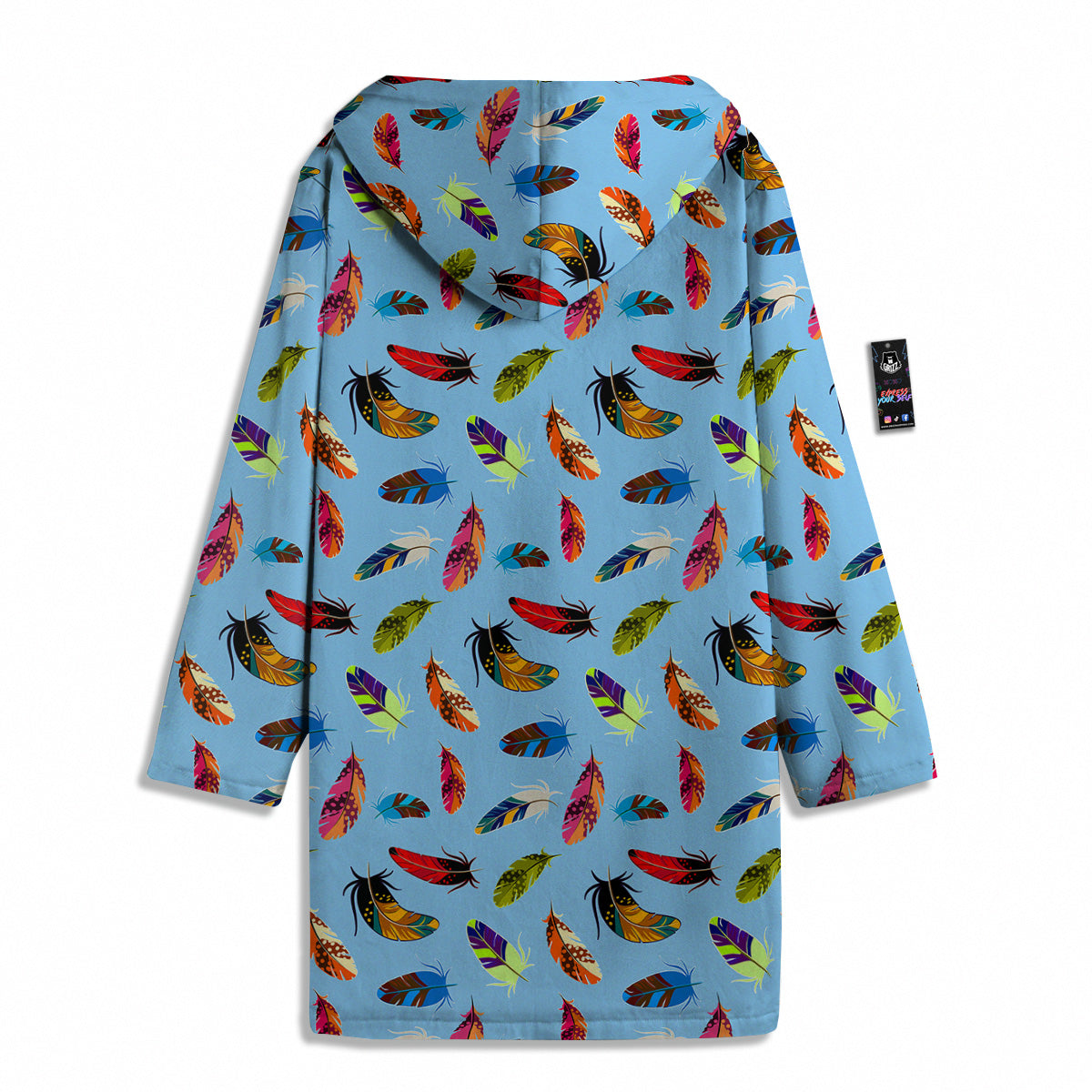 Colored Feathers Print Pattern Men's Windbreaker Jacket-grizzshop