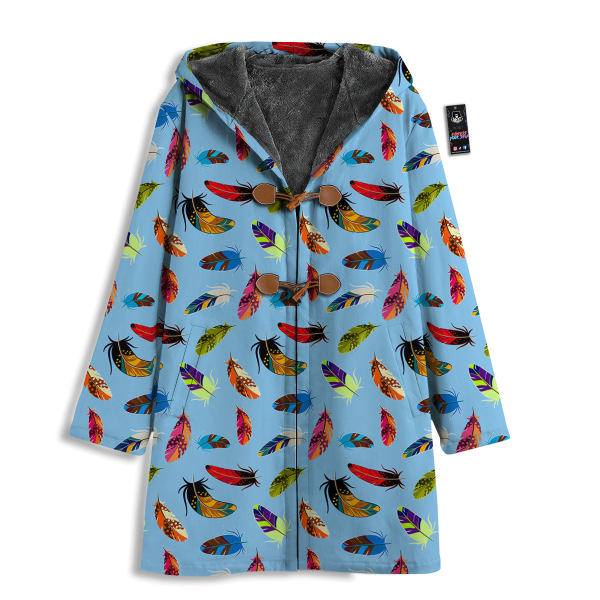 Colored Feathers Print Pattern Men's Windbreaker Jacket-grizzshop