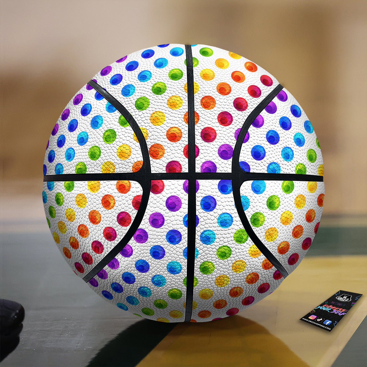 Colored Polka Dots Rainbow Print Pattern Basketball-grizzshop