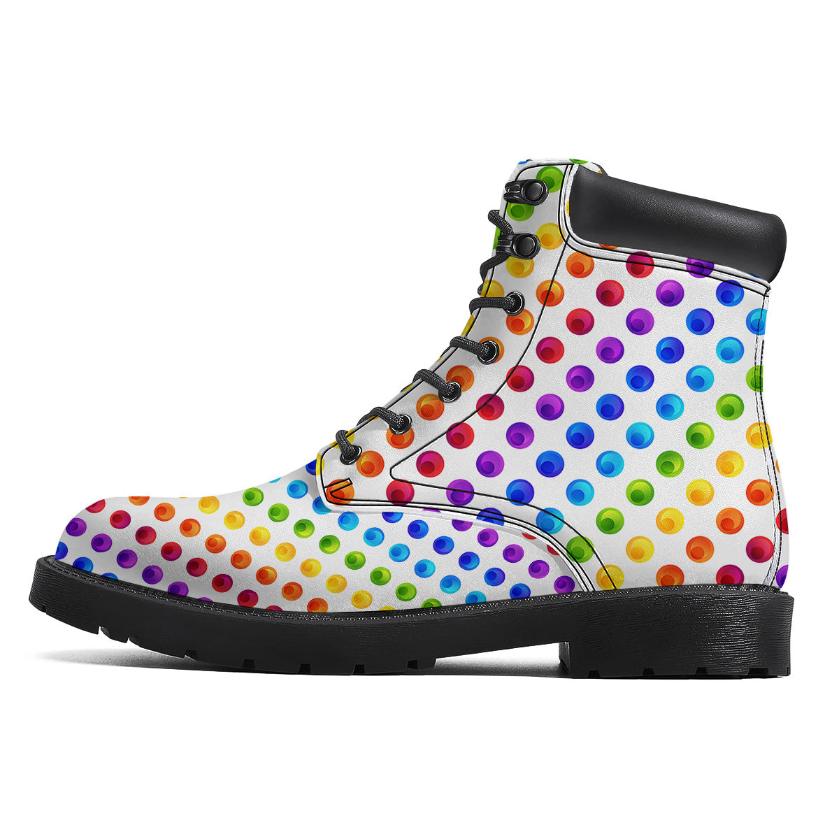 Colored Polka Dots Rainbow Print Pattern Boots-grizzshop