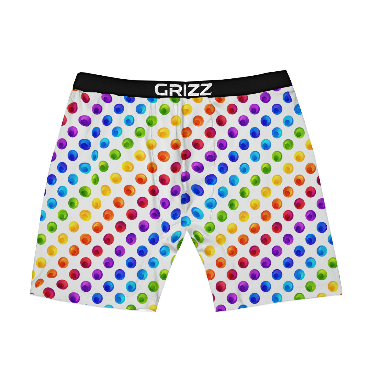 Colored Polka Dots Rainbow Print Pattern Boxer Briefs-grizzshop