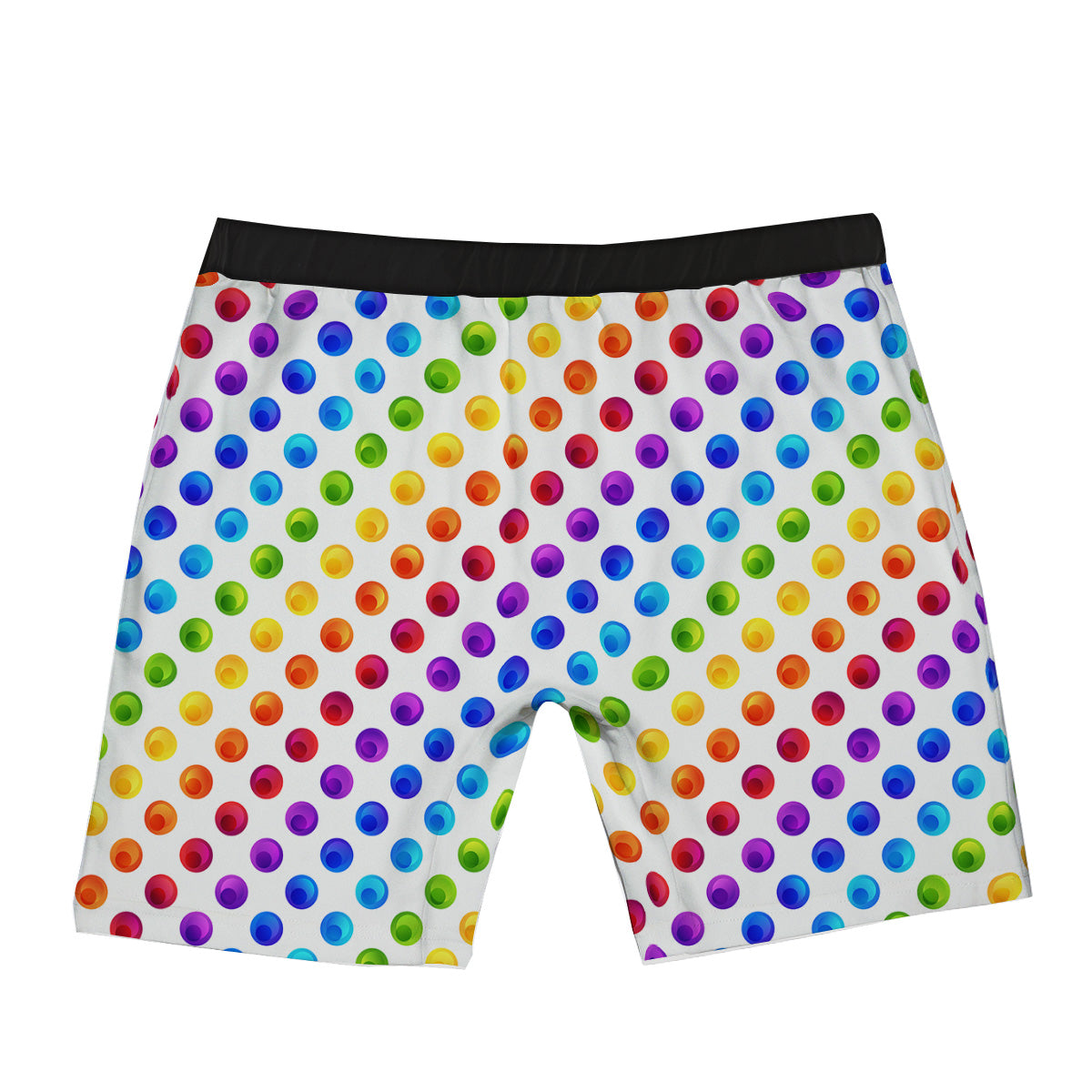 Colored Polka Dots Rainbow Print Pattern Boxer Briefs-grizzshop
