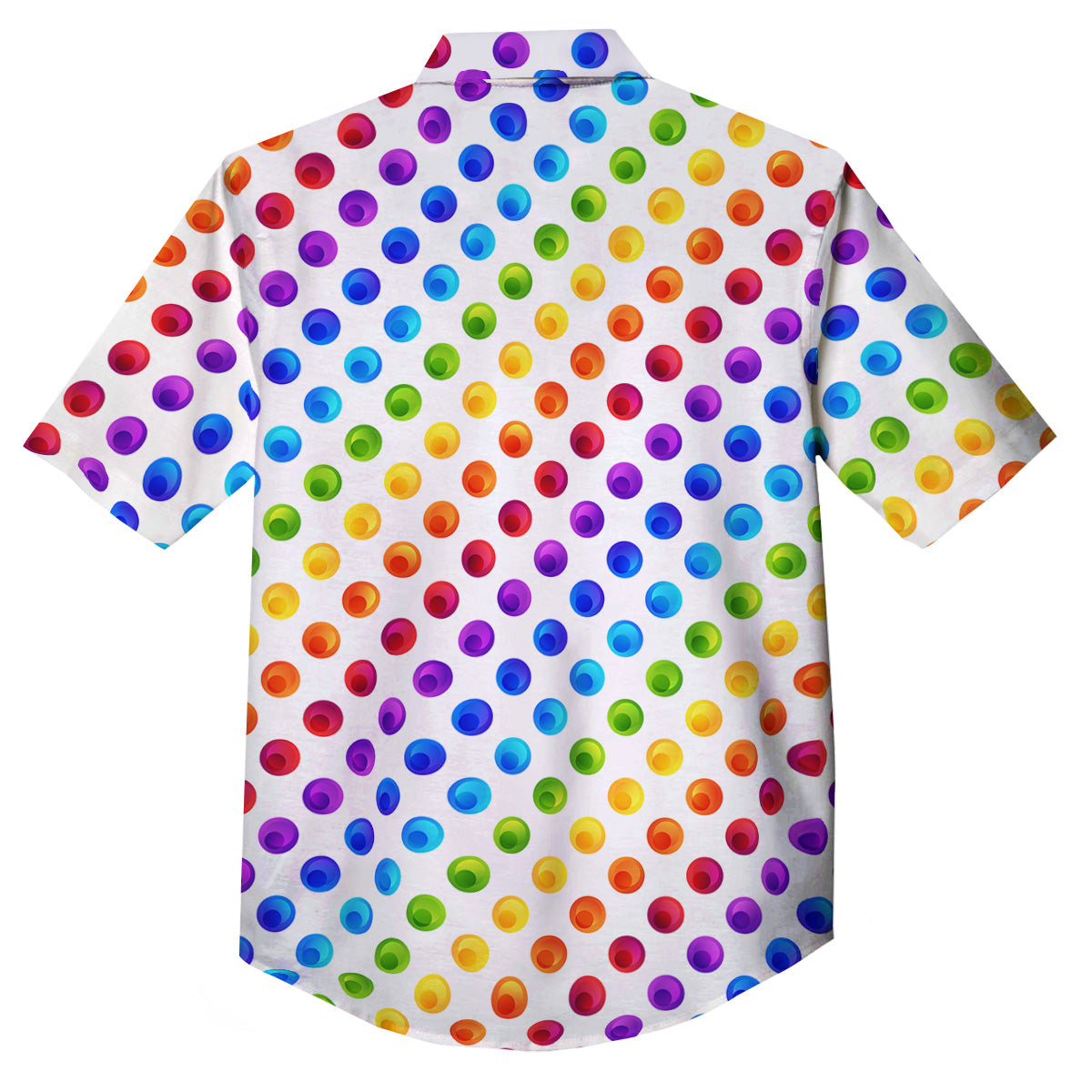 Colored Polka Dots Rainbow Print Pattern Button Up Shirt-grizzshop