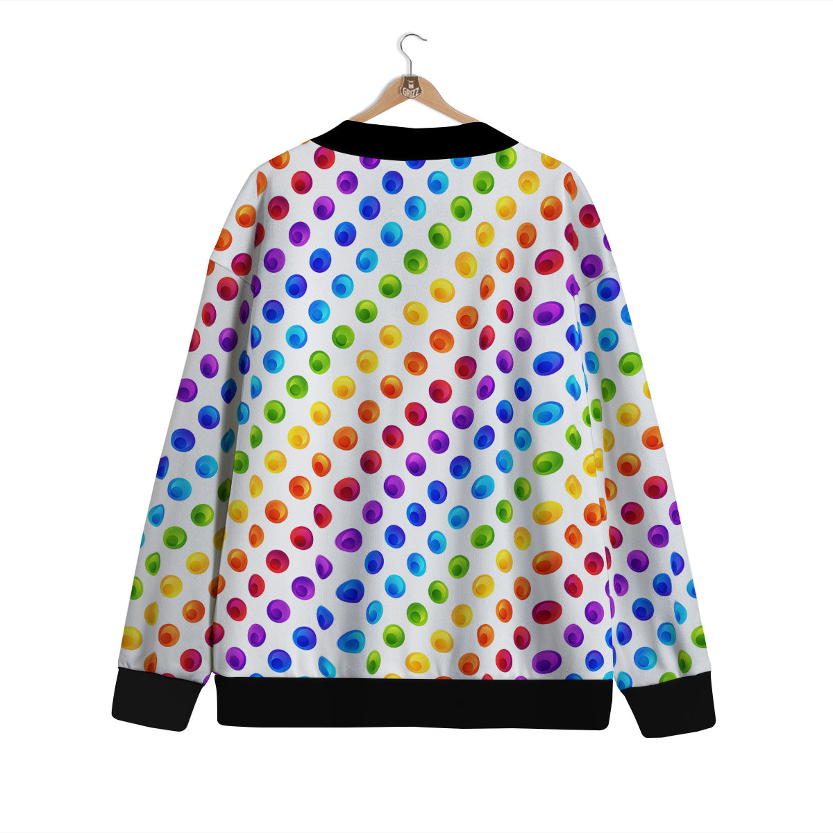 Colored Polka Dots Rainbow Print Pattern Cardigan-grizzshop