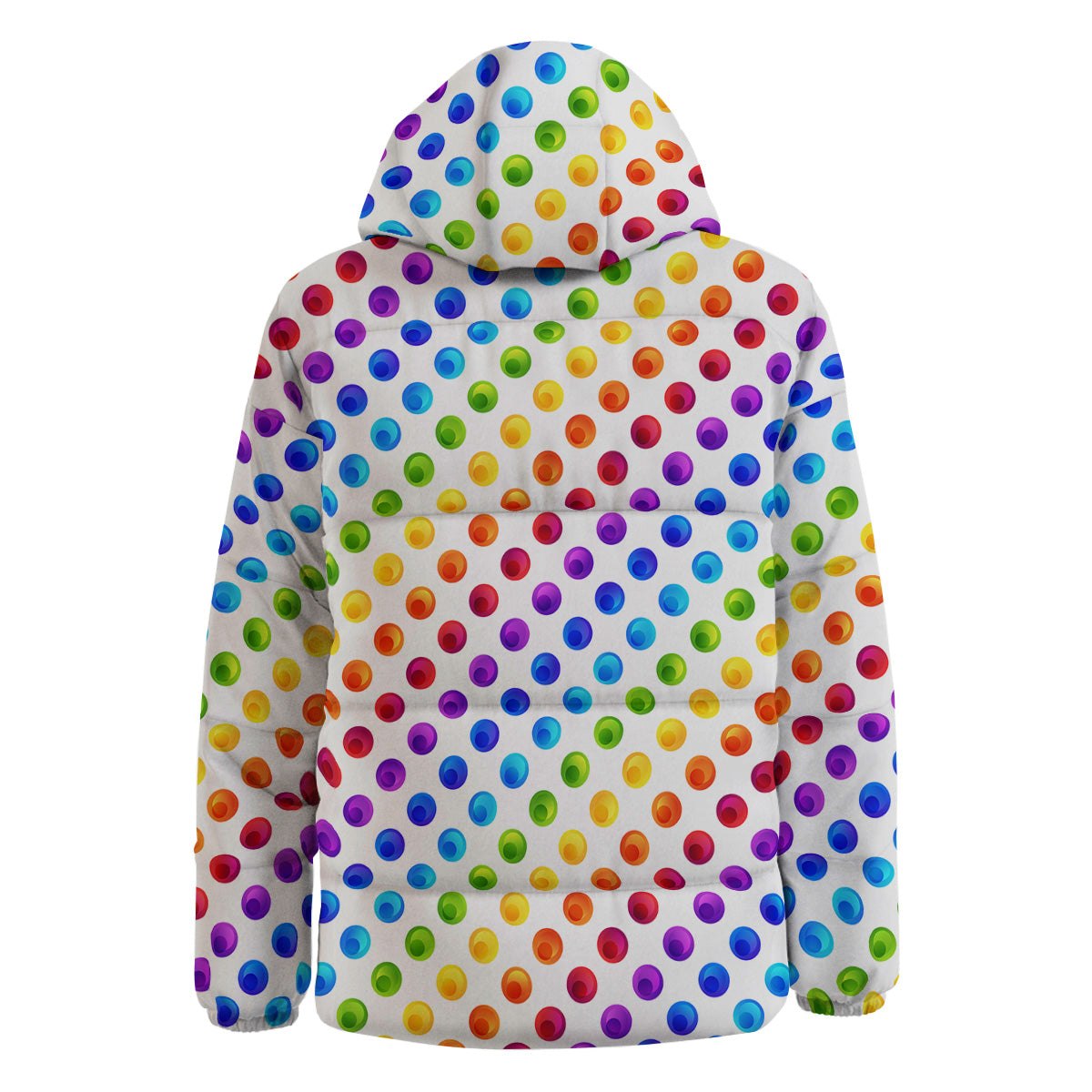 Colored Polka Dots Rainbow Print Pattern Down Jacket-grizzshop