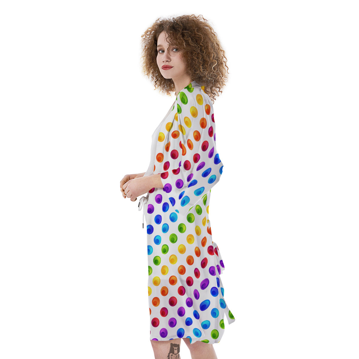 Colored Polka Dots Rainbow Print Pattern Kimono-grizzshop