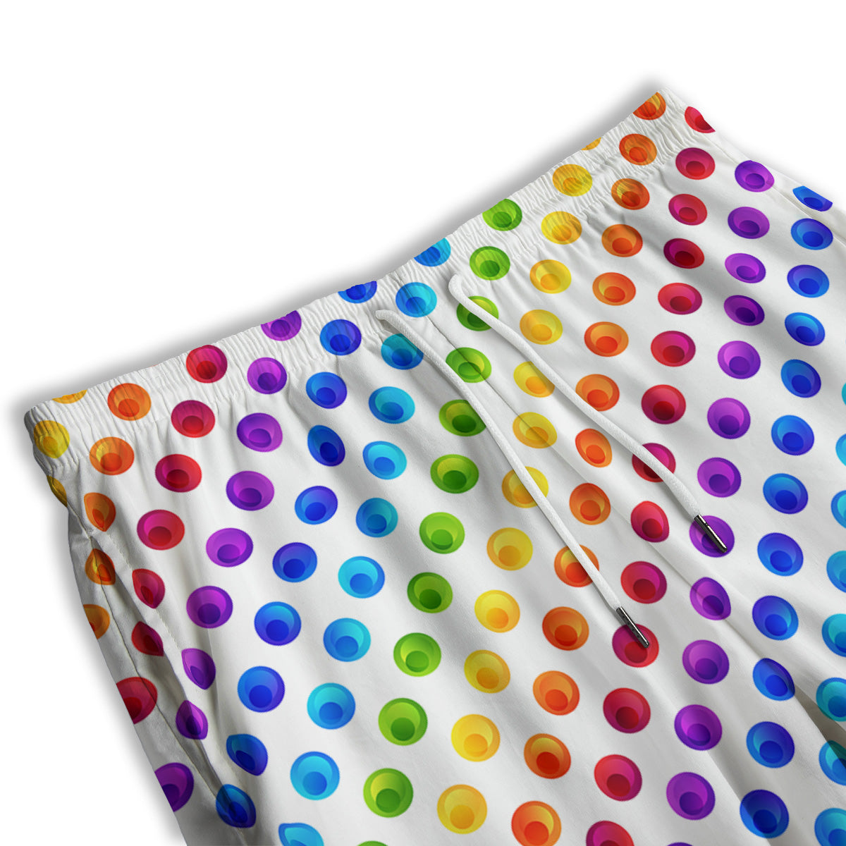 Colored Polka Dots Rainbow Print Pattern Men's Athletic Shorts