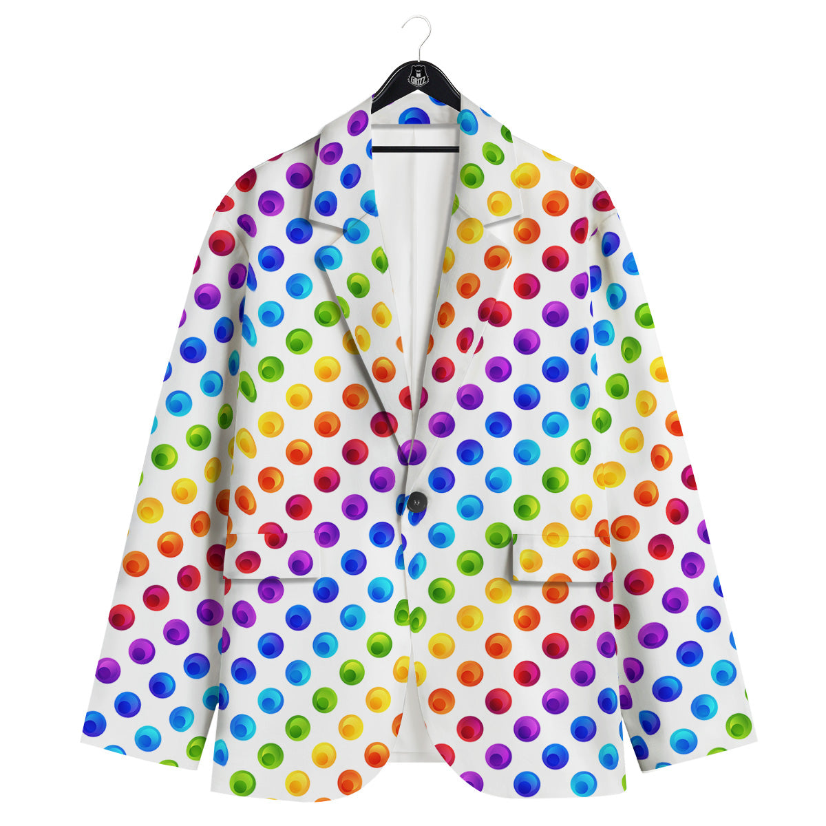 Colored Polka Dots Rainbow Print Pattern Men's Sport Coat-grizzshop