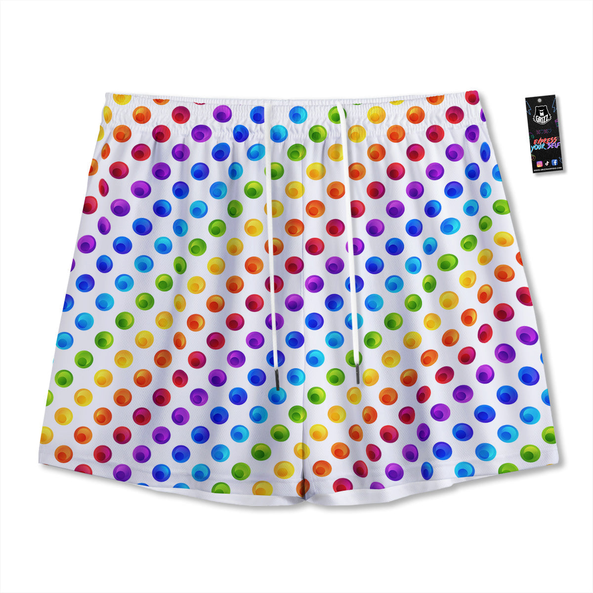 Full Moon And Night Stars Print Mesh Shorts