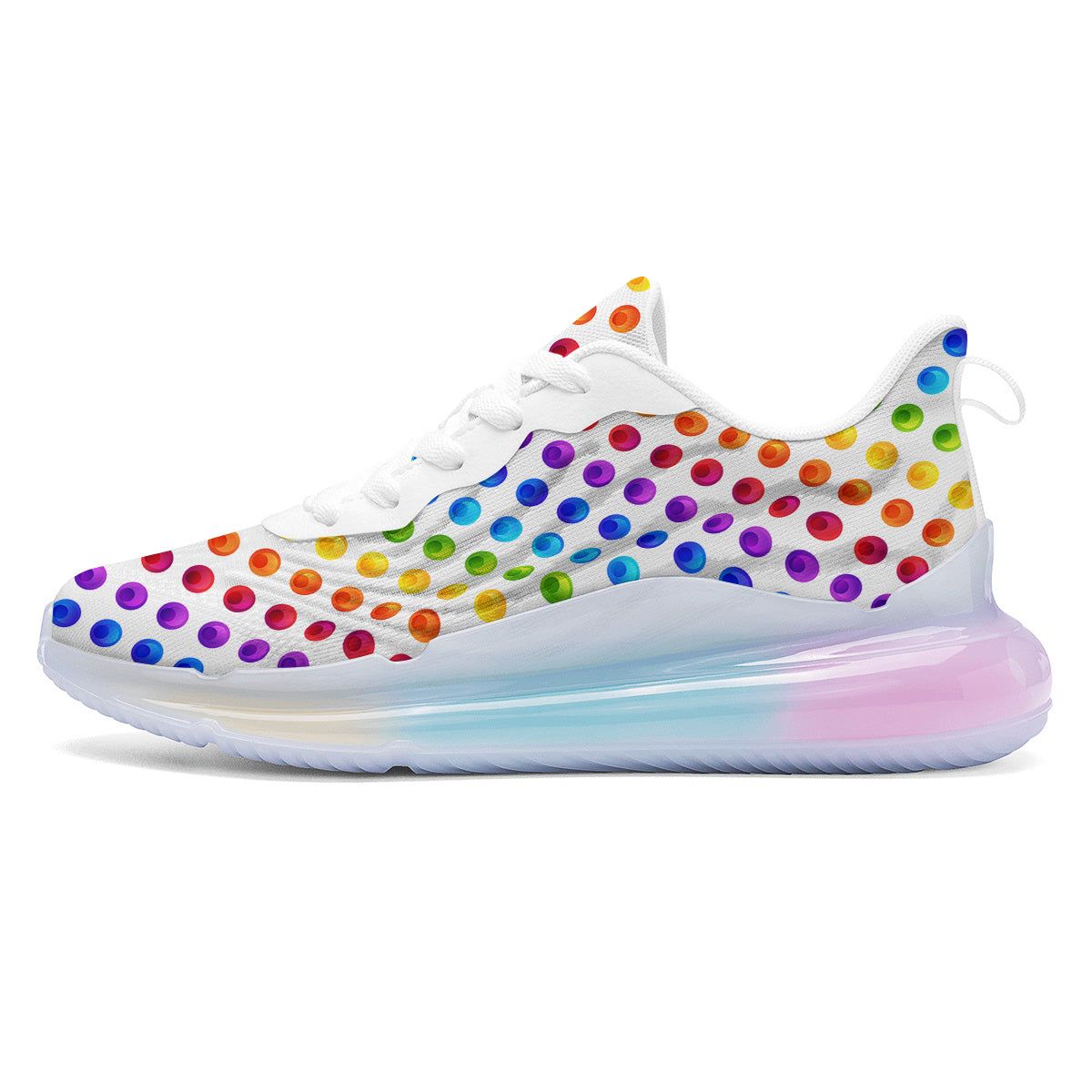 Colored Polka Dots Rainbow Print Pattern Running Sneakers-grizzshop