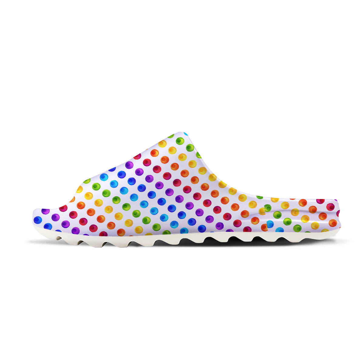 Colored Polka Dots Rainbow Print Pattern Sandals-grizzshop