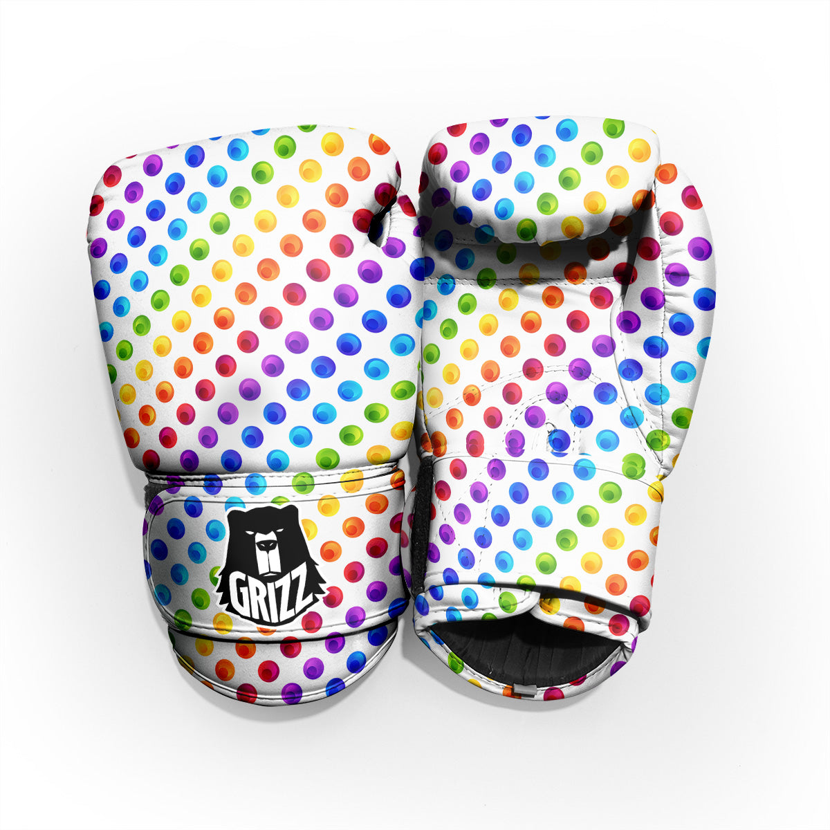 Colored Polka Dots Rainbow Print Pattern Pro Boxing Glove