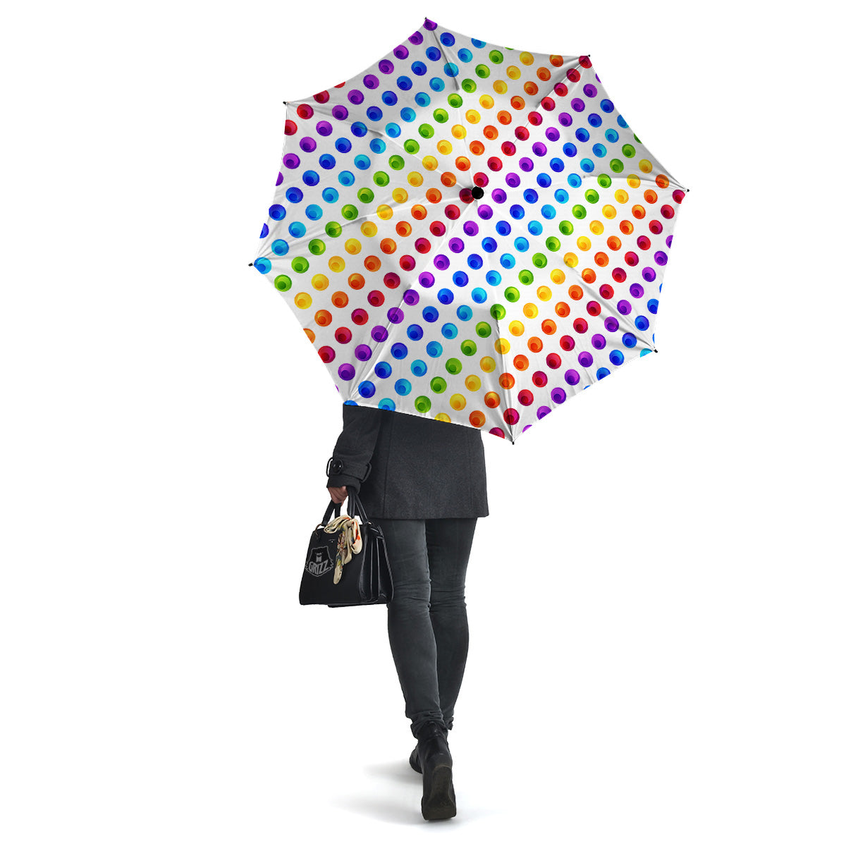 Colored Polka Dots Rainbow Print Pattern Umbrella-grizzshop