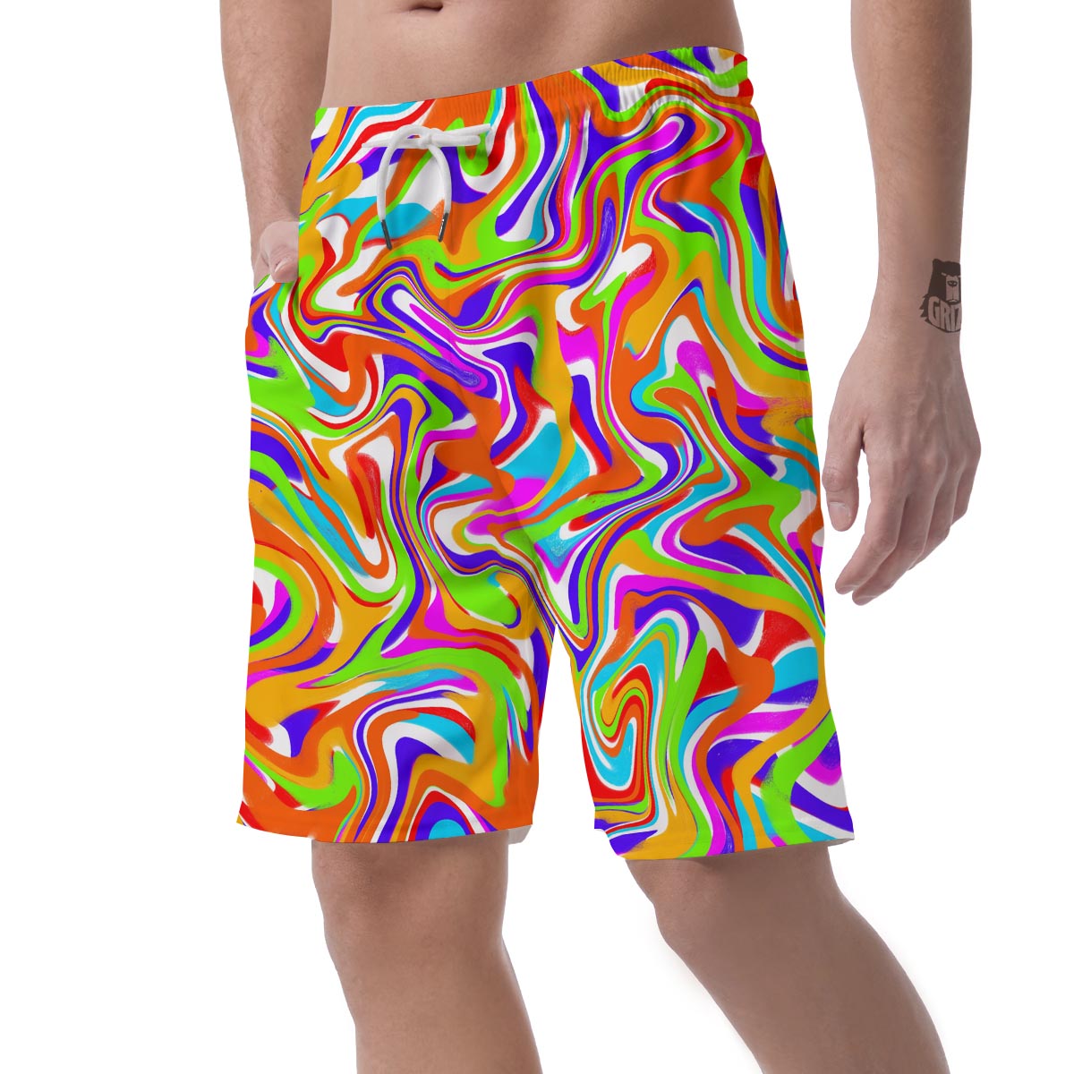 Colorful Abstract Men's Shorts-grizzshop