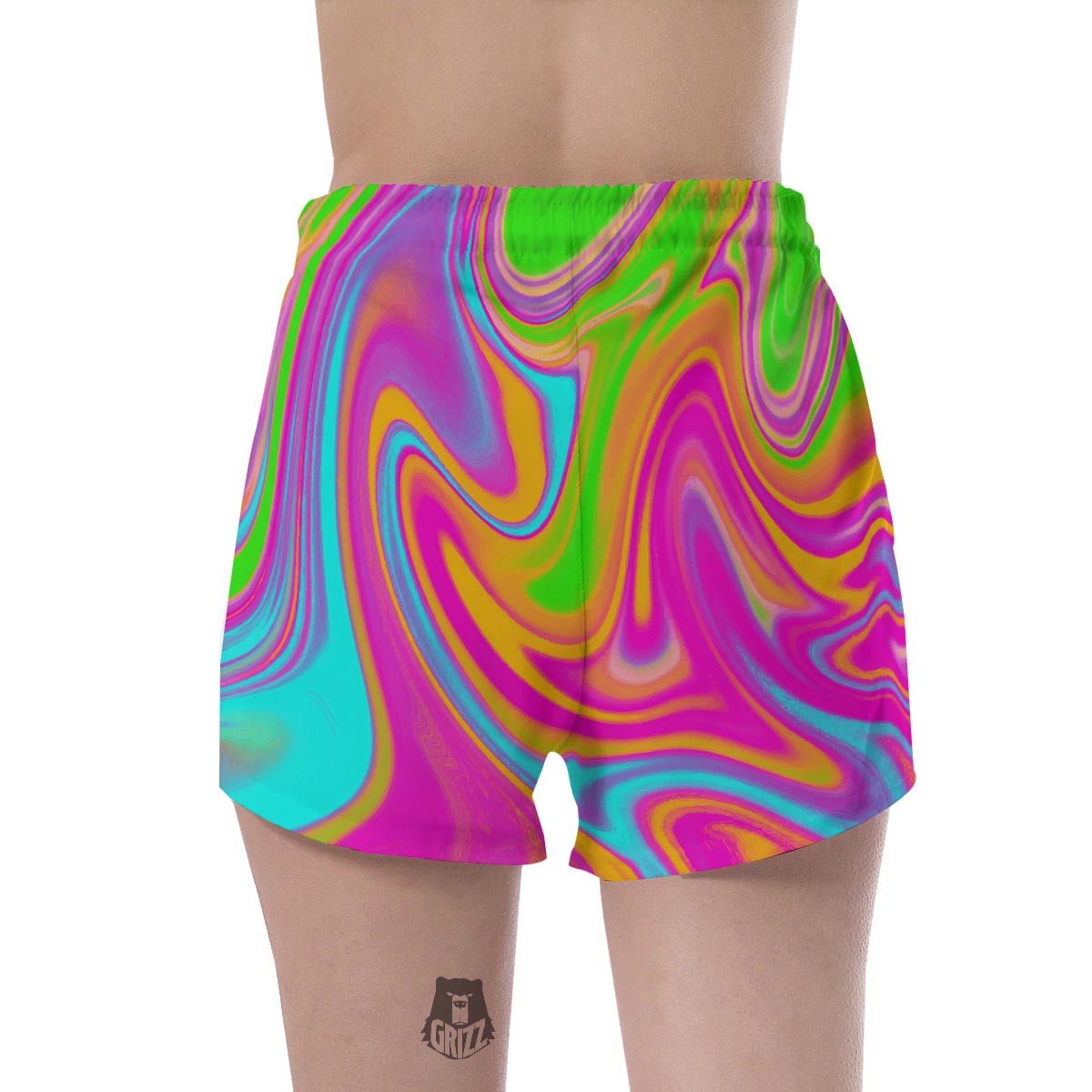 Colorful Abstract Paint Women's Shorts-grizzshop