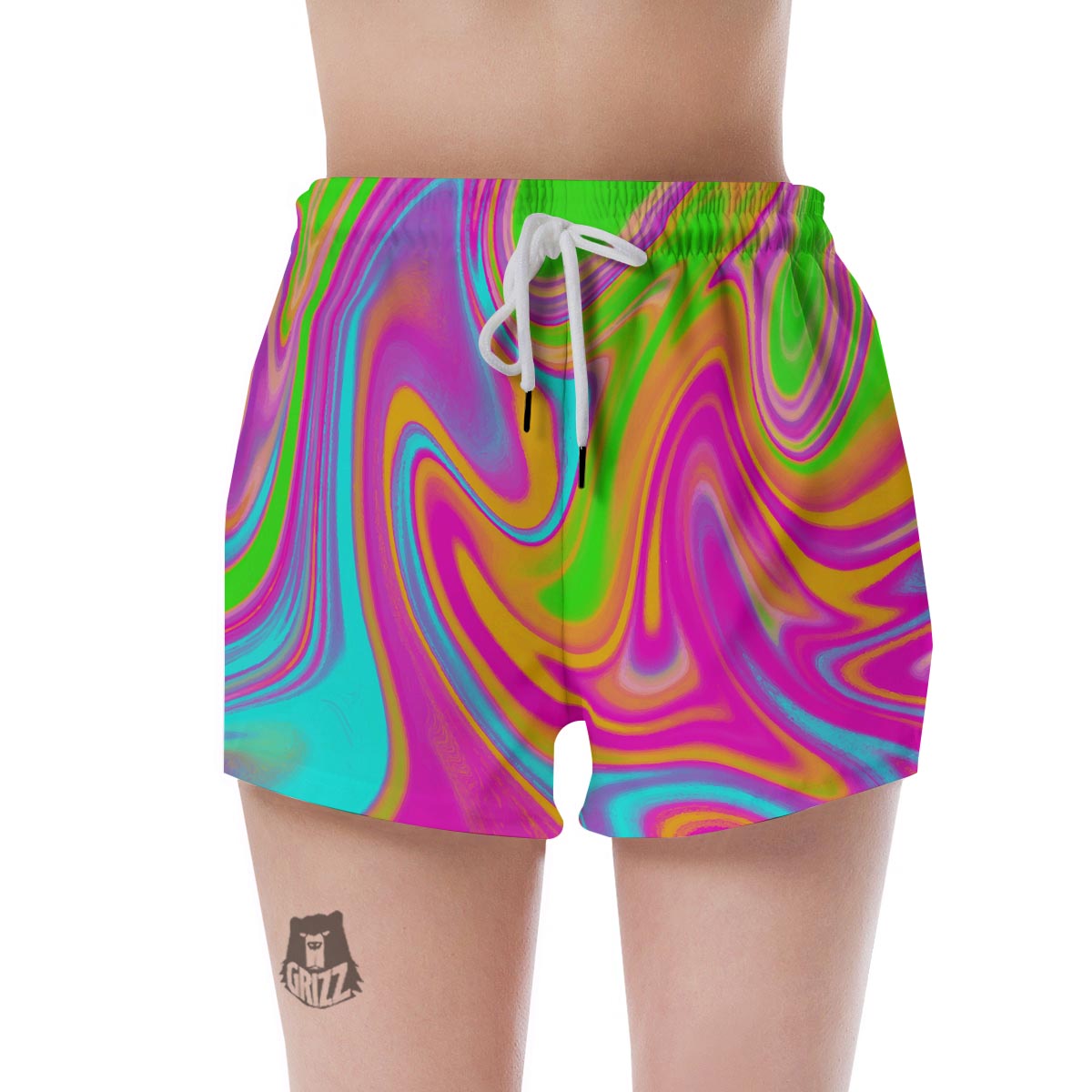 Colorful Abstract Paint Women's Shorts-grizzshop