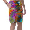 Colorful Abstract Tie Dye Men's Shorts-grizzshop