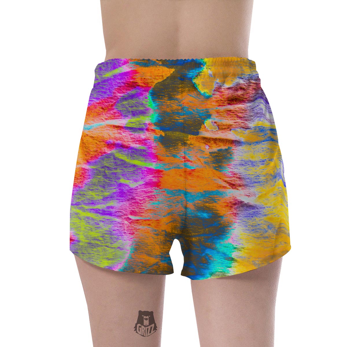 Colorful Abstract Tie Dye Women's Shorts-grizzshop