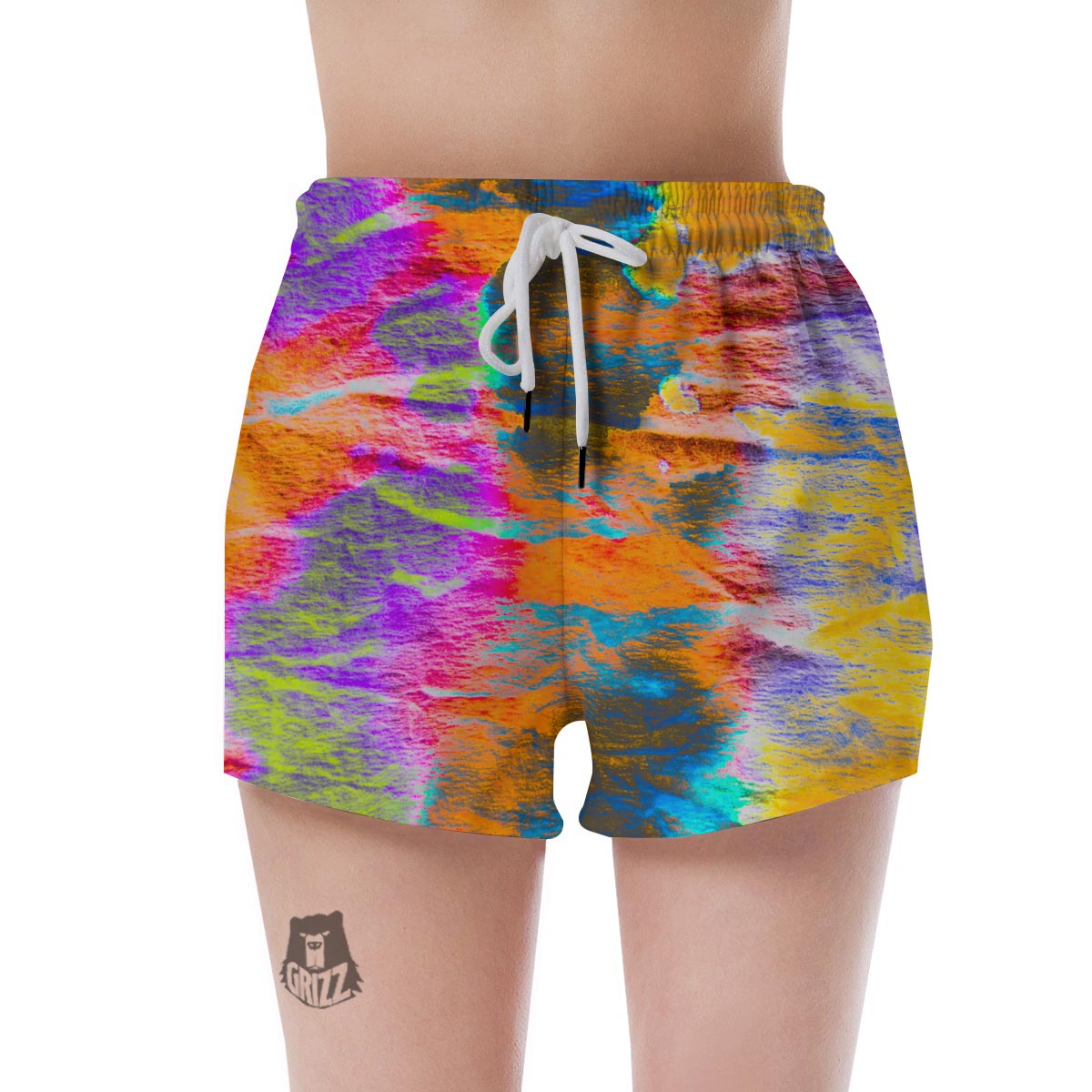 Colorful Abstract Tie Dye Women's Shorts-grizzshop