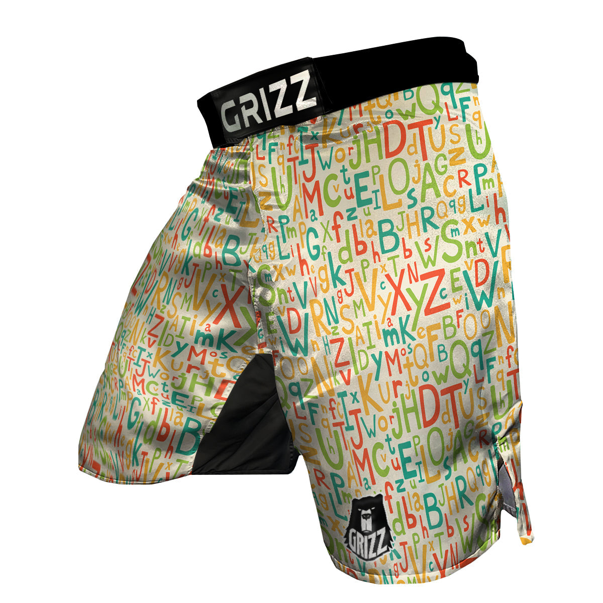 Colorful Alphabet Print Pattern MMA Shorts-grizzshop