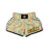 Colorful Alphabet Print Pattern Muay Thai Boxing Shorts-grizzshop