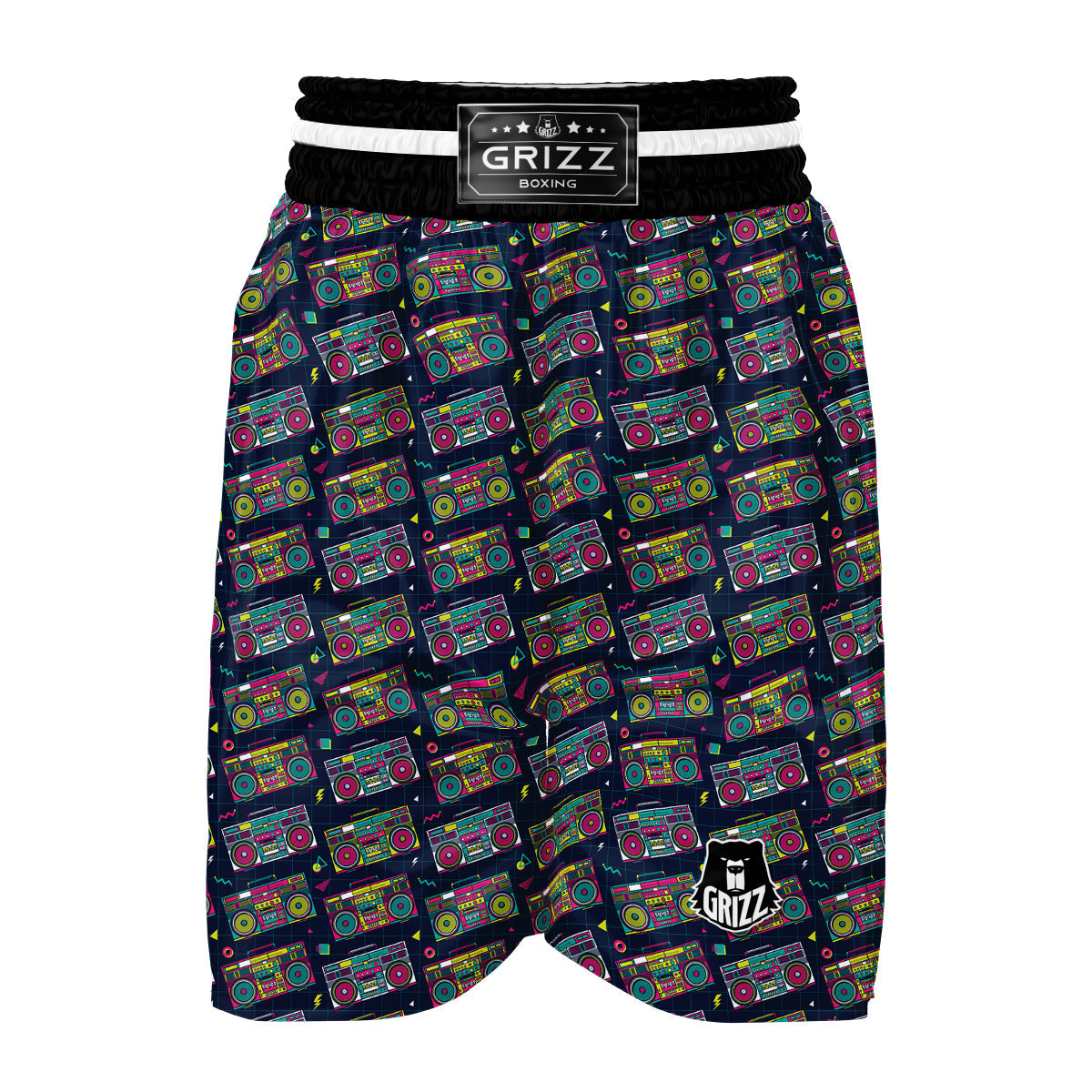 Colorful Boombox Print Pattern Boxing Shorts-grizzshop