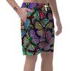 Colorful Butterfly Print Men's Shorts-grizzshop