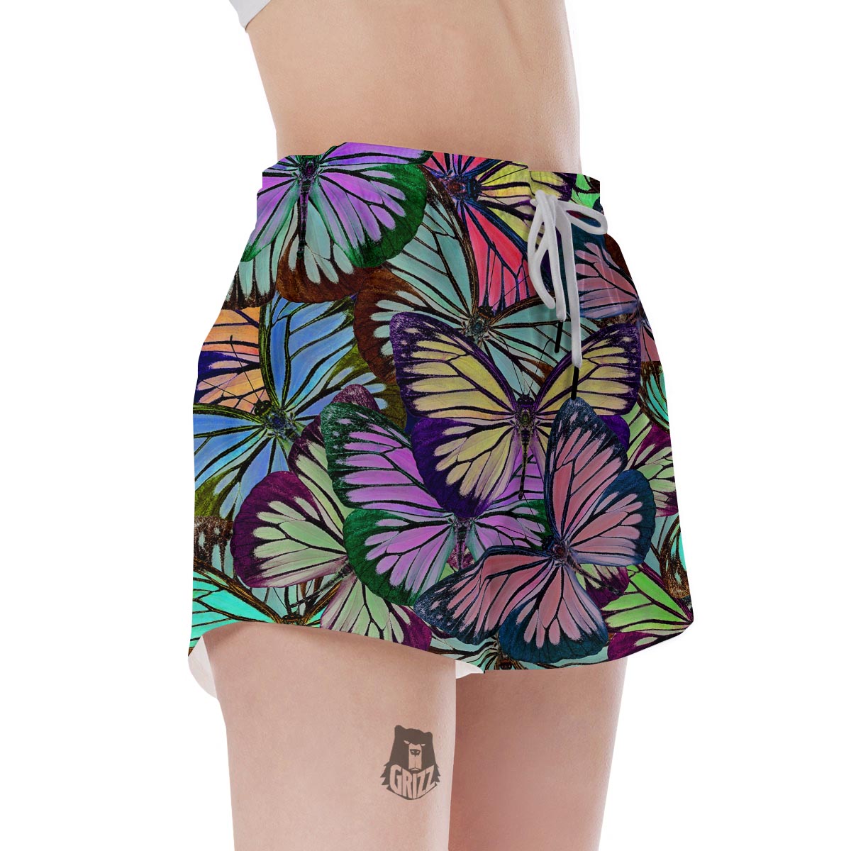 Colorful Butterfly Print Women's Shorts-grizzshop