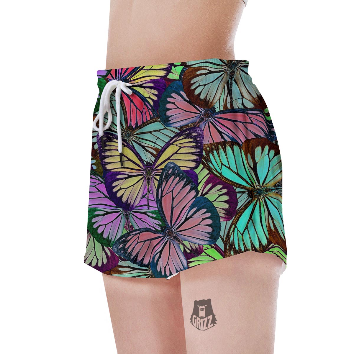 Colorful Butterfly Print Women's Shorts-grizzshop