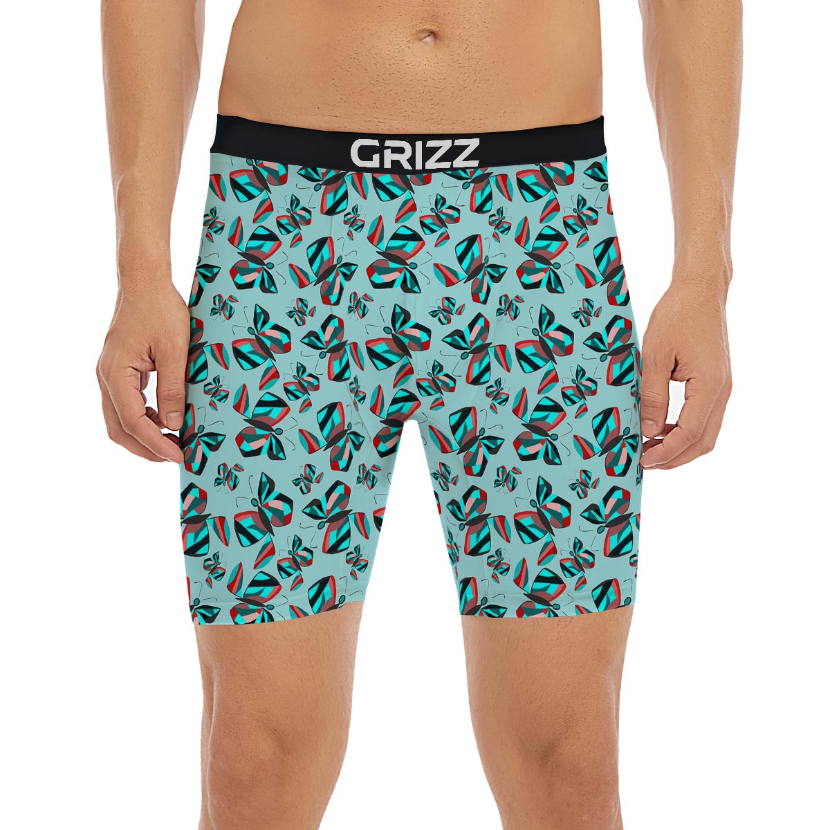 Colorful Butterfly Retro Print Pattern Boxer Briefs-grizzshop