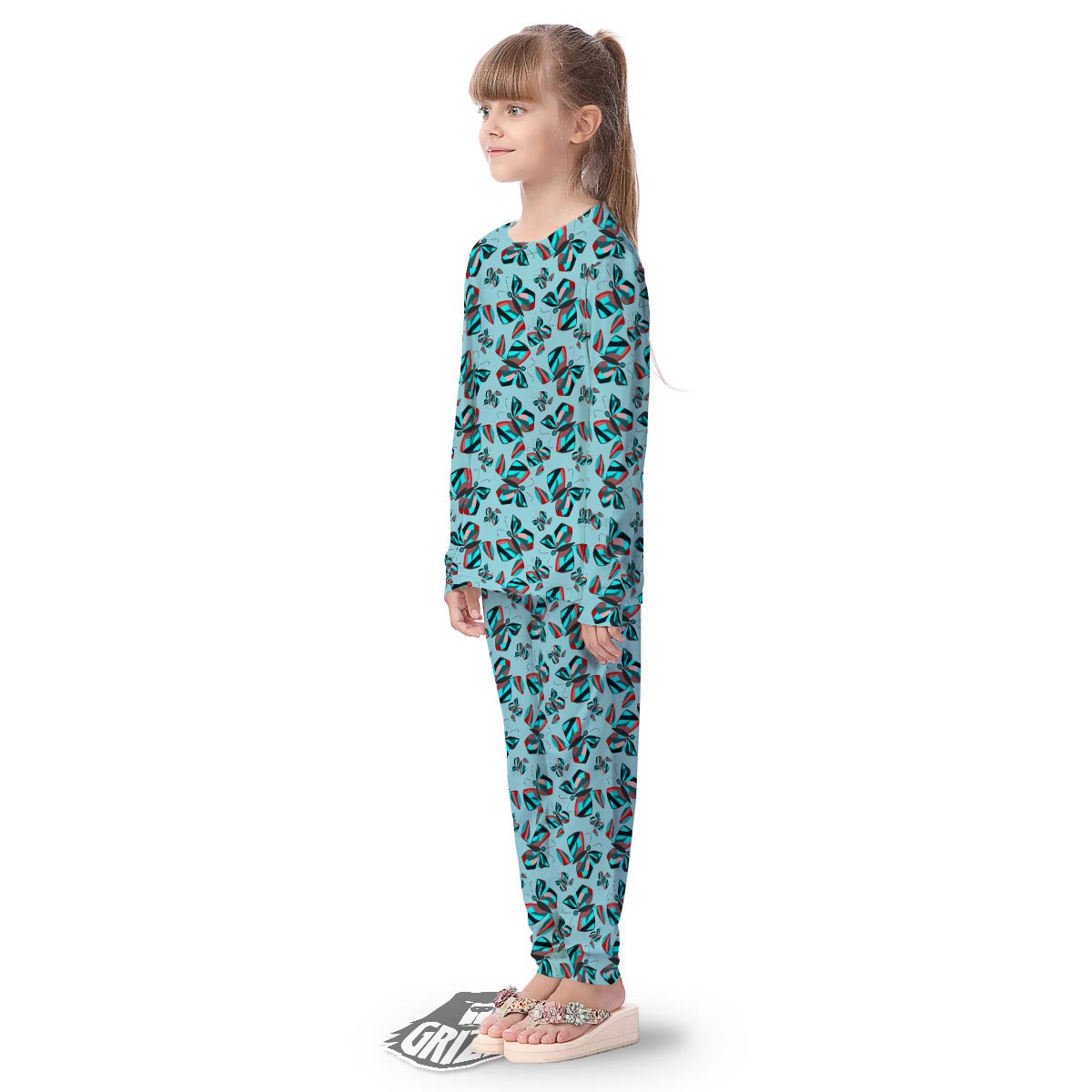 Colorful Butterfly Retro Print Pattern Kid's Pajamas-grizzshop