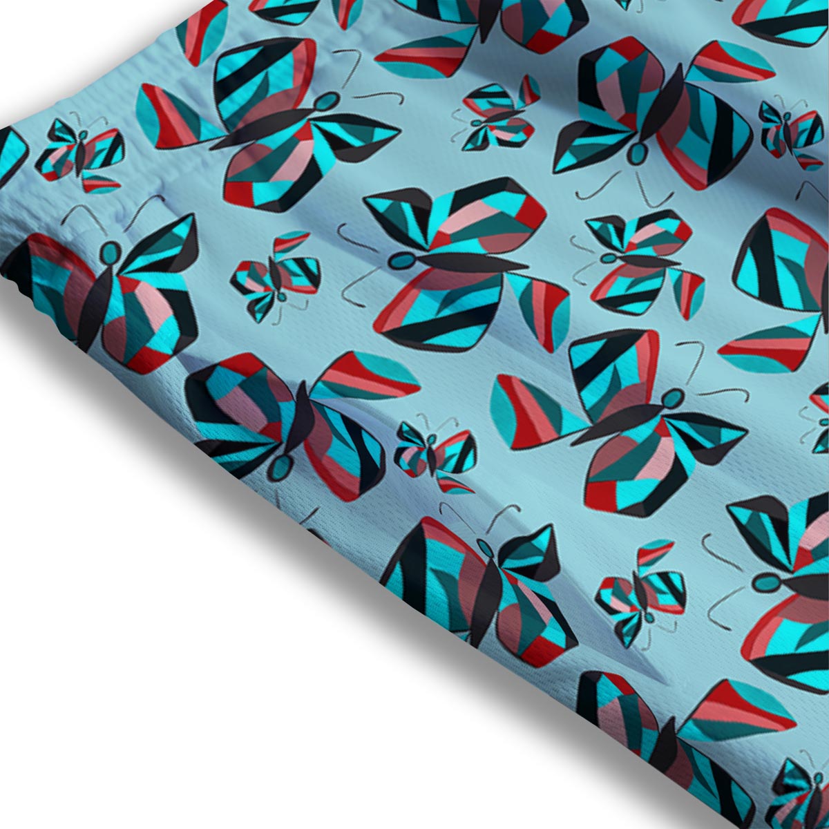 Colorful Butterfly Retro Print Pattern Mesh Shorts
