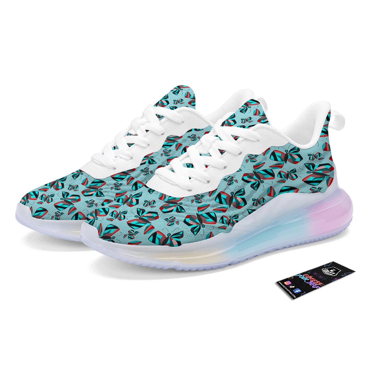 Colorful Butterfly Retro Print Pattern Running Sneakers-grizzshop