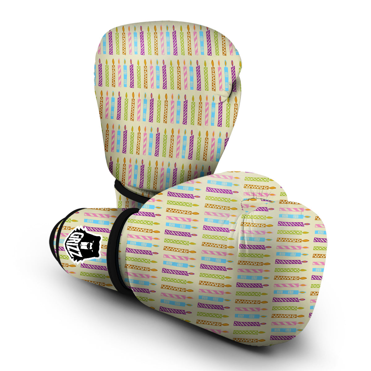 Colorful Candle Print Pattern Boxing Gloves-grizzshop