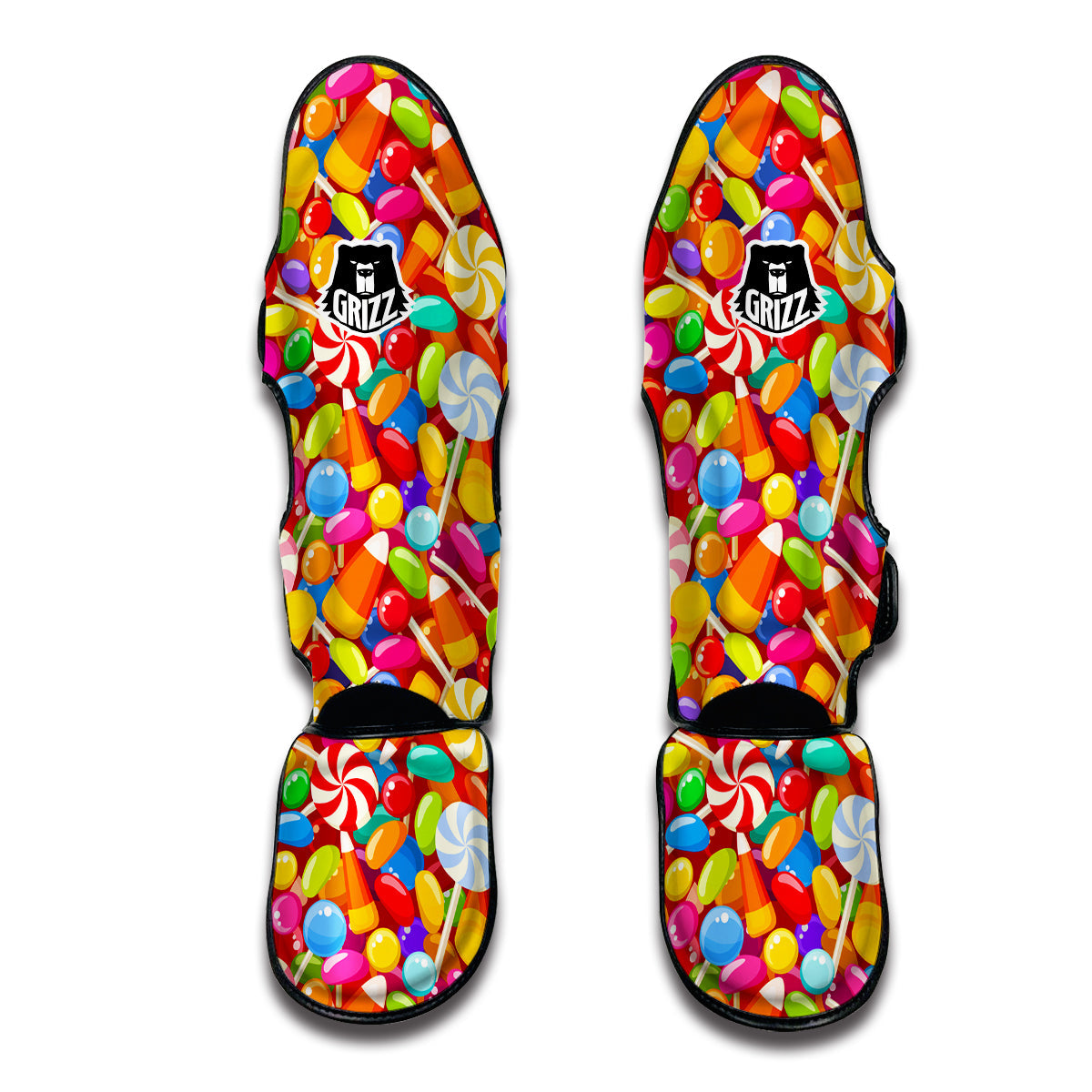 Colorful Candy Pattern Print Muay Thai Shin Guards-grizzshop