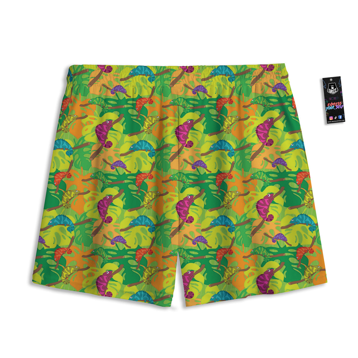 Electric Guitar Print Pattern Mesh Shorts