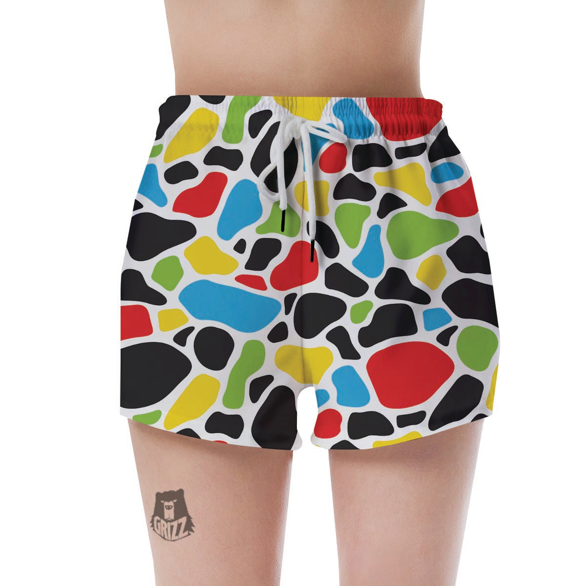 Colorful Cow Print Women's Shorts-grizzshop