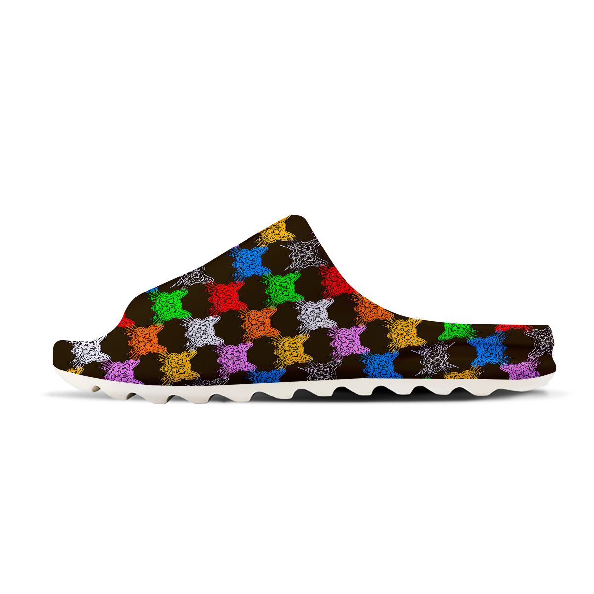 Colorful Crazy Cat Print Pattern Sandals-grizzshop