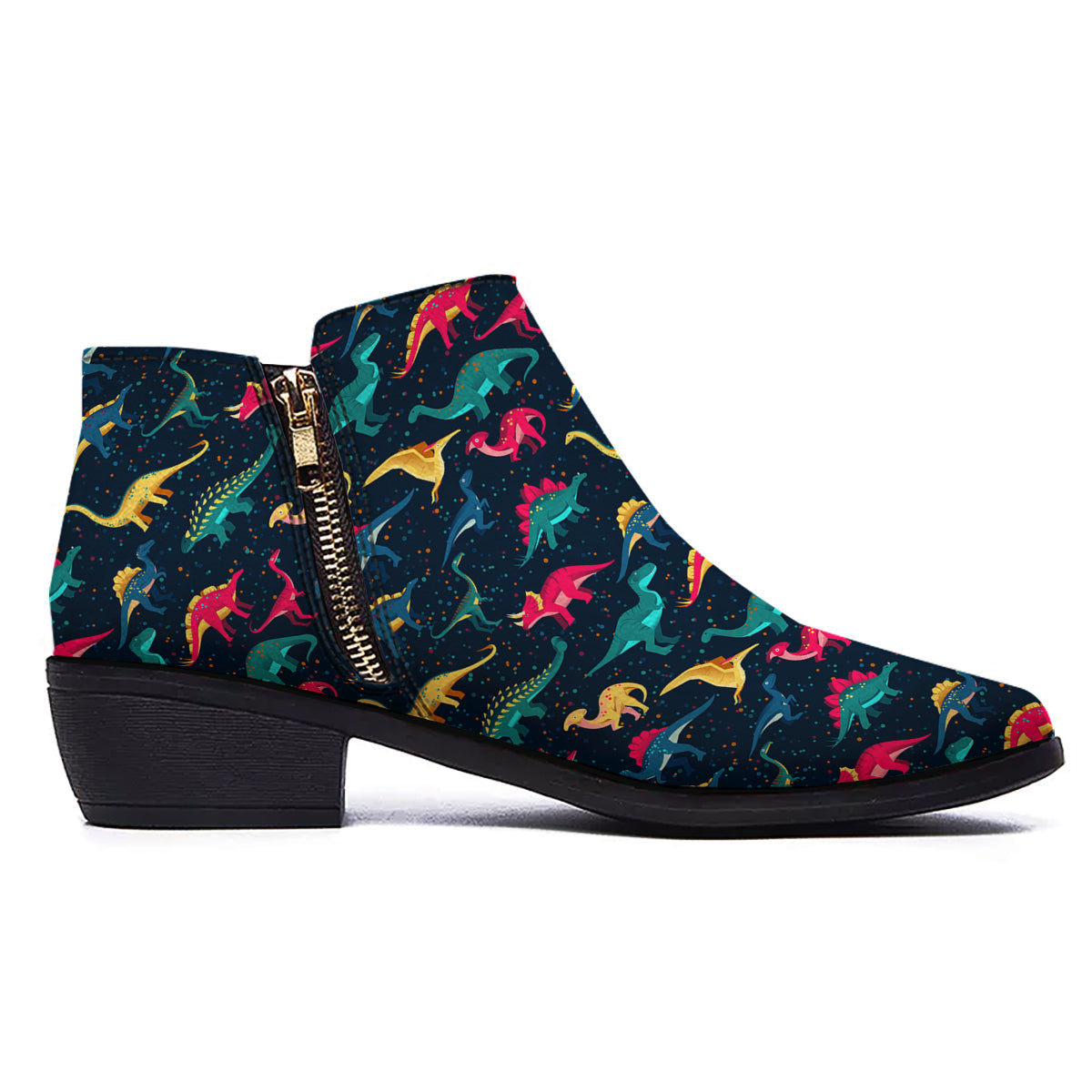 Colorful Cute Dinosaurs Print Pattern Ankle Boots-grizzshop